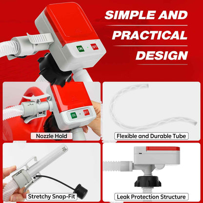 KEIMI Portable Fuel Transfer Pump with Auto-Stop, 3.2 Gallon per Min, 51" Extra Long Hose, Battery & USB Powered, 4 Can Adapters, Leak-proof Gas Pump for Oil, Diesel and Gasoline 🍁 All In One Marketplace Canada