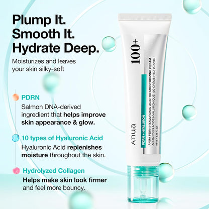 Anua PDRN Hyaluronic Acid Facial Moisturizer, Moisture Cream, 60ml 🍁 All In One Marketplace Canada