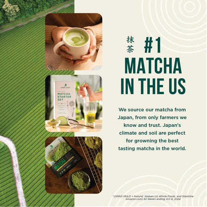 Jade Leaf Matcha Organic Matcha Latte Mix - Lightly Sweet Japanese Matcha Green Tea Powder with Organic Cane Sugar for Café Style Blend, 100 Servings (1kg Tub) 🍁 All In One Marketplace Canada