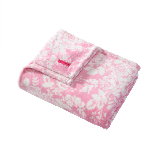 Betsey Johnson - Blanket, Buttery-Soft Throw Blanket for Couch or Bed, Boldly Plush & Oversized Bedding, Halloween Decor (Cottage Floral Pink, 50" x 70")