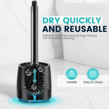 Toilet Brush Toilet Bowl Cleaner Brush and Holder with Dense Durable Scrubbing Bristles Black Toilet Scrubber for Bathroom Deep Cleaning 🍁 All In One Marketplace Canada