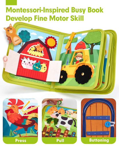 hahaland Busy Books for Toddlers 1-2 - Montessori Toddler Busy Board for 1 2 Year Old, 20 in 1 Quiet Book Educational Toddler Toys for 1 2 3 Year Old Boy Girls Gifts, Travel Toys for Toddlers 1-3 🍁 All In One Marketplace Canada