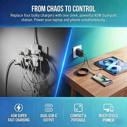 Super Fast Charger USB C, 2-Pack 45W USB C Charger with 6FT C to C Cable, Dual Port Fast Charger USB C for Samsung Galaxy S26/S25/S24/S23/S22/S21/S20/Plus/Ultra,Android,Galaxy Tablet,Phone 17/16/15 🍁 All In One Marketplace Canada