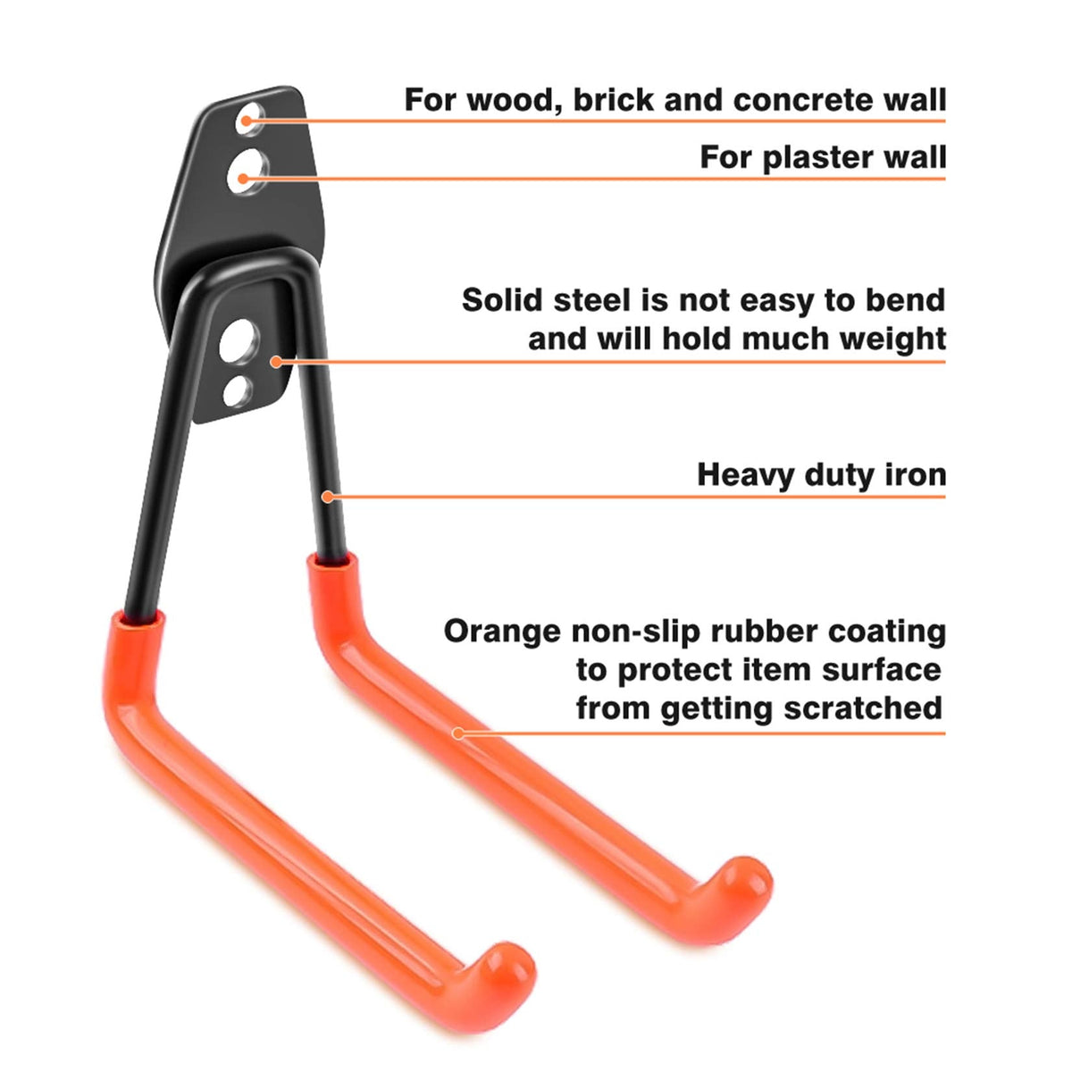 Garage Hooks Heavy Duty 14 Pack, Steel Garage Storage Hooks, Tool Hangers for Garage Wall Utility Wall Mount Hooks and Hangers with Anti-Slip Coating for Garden Tools, Ladders, Bulky Items 🍁 All In One Marketplace Canada