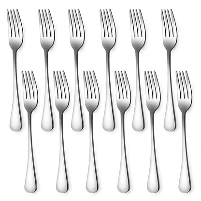 Set of 12, Stainless Steel Dinner Forks Silverware Set, Heavy-Duty Dinner Forks (8 Inch) Cutlery Set, Dishwasher Safe (Silver) 🍁 All In One Marketplace Canada