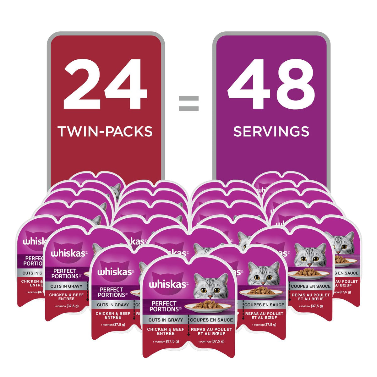 Whiskas Perfect Portions Kitten Wet Cat Food, Chicken Flavour, 75g 🍁 All In One Marketplace Canada