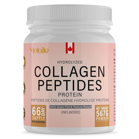 Hydrolyzed Collagen Peptides Powder (Type 1 & 3) 567g (66 Servings) – Grass-Fed Bovine, Unflavored, Made in Canada, Supports Skin, Joints, Hair & Nails 🍁 All In One Marketplace Canada
