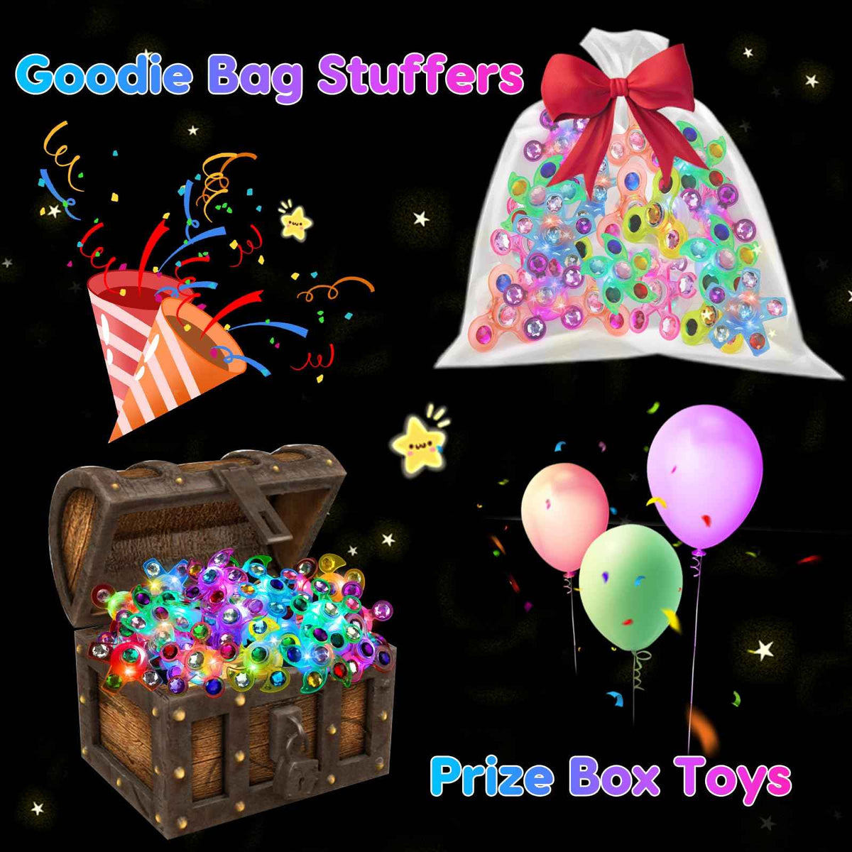24PCS LED Light Up Fidget Spinner Rings Birthday Party Bag Fillers Glow Party Favors Bulk for Kids 4-8 8-12, Goodie Treat Bag Stuffers Pinata Fillers Carnival Prizes Classroom Treasure Box Toys 🍁 All In One Marketplace Canada