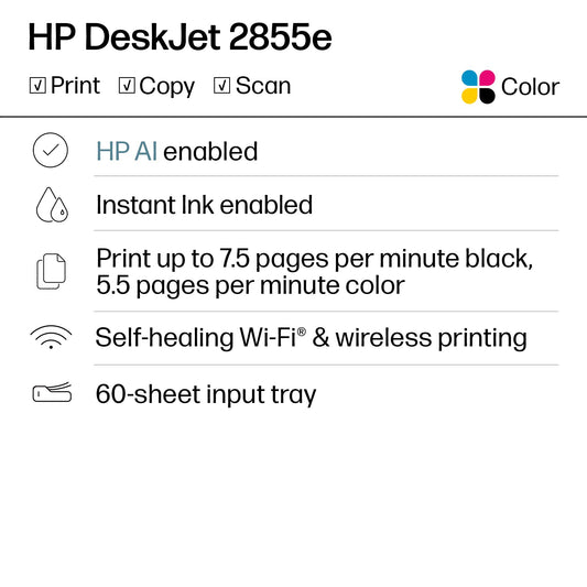 HP DeskJet 2855e Wireless All-in-One Printer, Scanner, Copier 🍁 All In One Marketplace Canada
