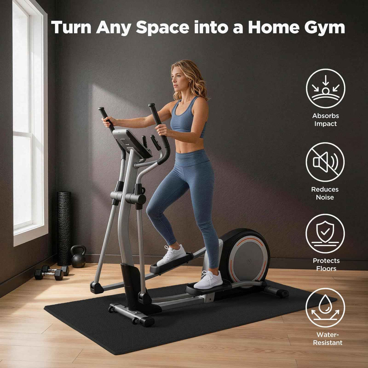 AIRHOP 12x12In Thick 18 Tiles Gym Floor Mat, High-Density EVA Foam Puzzle Gym Mat, Interlocking Foam Floor Tiles for Home Gym Exercise Equipment, Play Workout Garage Kitchen Flooring 🍁 All In One Marketplace Canada