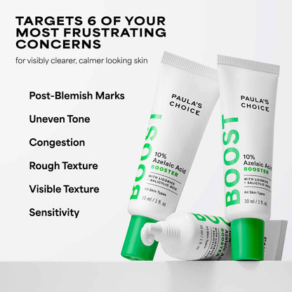 Paula's Choice BOOST 10% Azelaic Acid Booster Cream Gel, Licorice Extract & Salicylic Acid, Oil-Free Skin Serum, Fragrance-Free, 30 ml 🍁 All In One Marketplace Canada