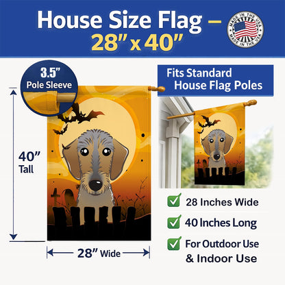 Caroline's Treasures BB1791CHF Halloween Wirehaired Dachshund Canvas House Size Flag, Multicolor, Large