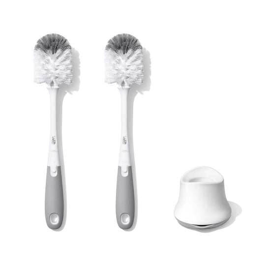 OXO Tot Bottle Brush with Nipple Cleaner and Stand – Gray, 2-Pack 🍁 All In One Marketplace Canada