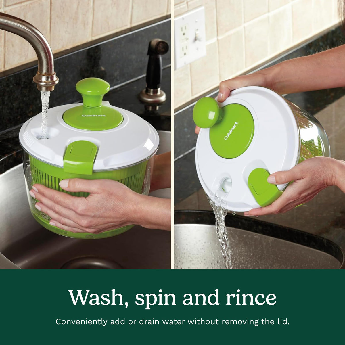 Cuisinart Salad Spinner with Easy-to-Spin Knob, 3-Qt Capacity (CTG-00-SSASC) 🍁 All In One Marketplace Canada