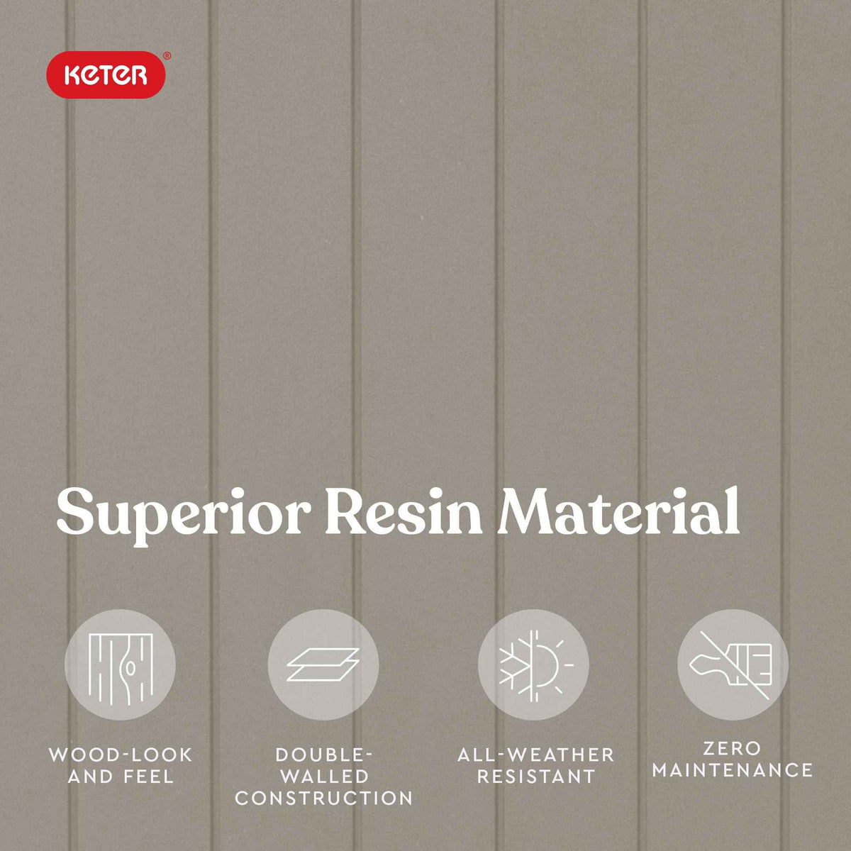 Keter City 30 Gallon Resin Outdoor Storage Box and Patio Furniture Side Table for Pool and Garden Accessories, Beige 🍁 All In One Marketplace Canada