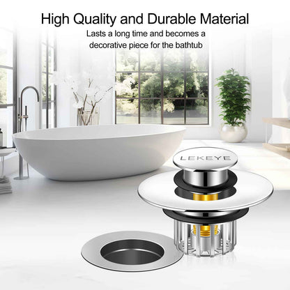 LEKEYE Tub Stopper | Shower Drain Hair Catcher | Pop-up Drain Stopper with Strainer | Bathroom Bathtub Plug | Drain Protector for 1-1/2 to 1-3/4" Bath Drain Hole 🍁 All In One Marketplace Canada