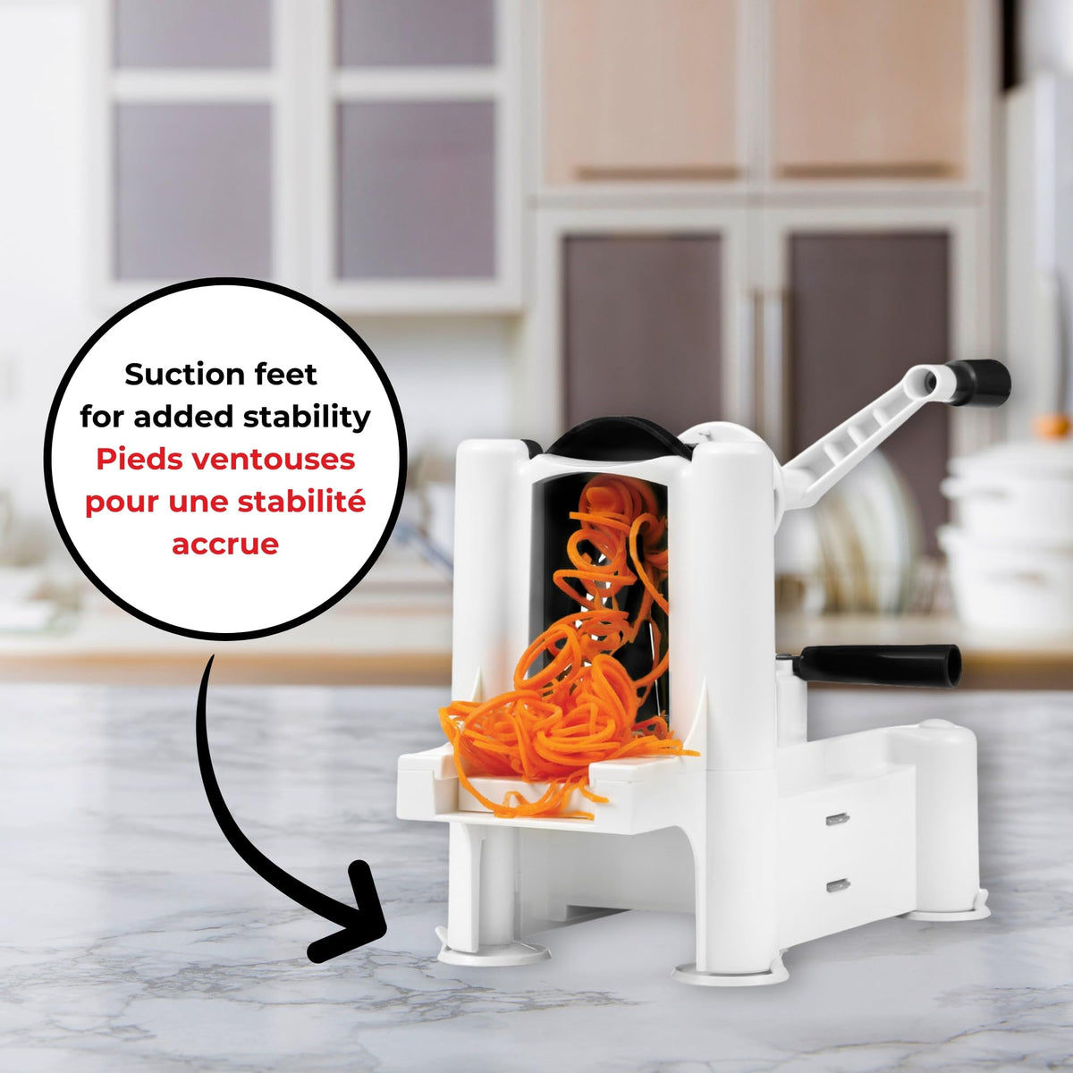 Starfrit Spiralizer, 4 Blades, Veggie Noodle Maker, Suction Base 🍁 All In One Marketplace Canada