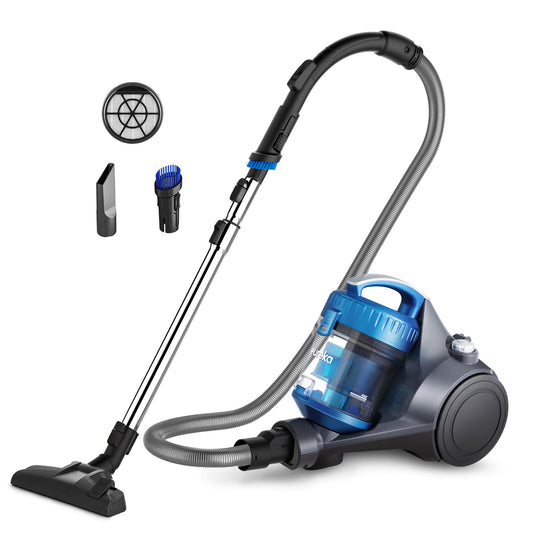 Eureka Bagless Canister Vacuum for Carpets and Hard Floors, Powerful Lightweight Vacuum Cleaner with Large Dust Cup Extension Tube 2-in-1 Crevice Tool Floor Nozzle, Blue, Whirlwind NEN110B w/Filter 🍁 All In One Marketplace Canada