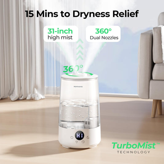 Homvana 3.6L Top-Fill Humidifiers for Bedroom Home, 360° Cool Mist, 16dB 🍁 All In One Marketplace Canada