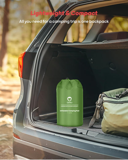 QPAU Camping Sleeping Pad, 2 Person Camping Mat, Enhanced Support for Healthy, with Built-in Foot Pump, 4.7 Inch Durable Sleeping Mattress for Camping, Hiking and Home (Pine Green) 🍁 All In One Marketplace Canada