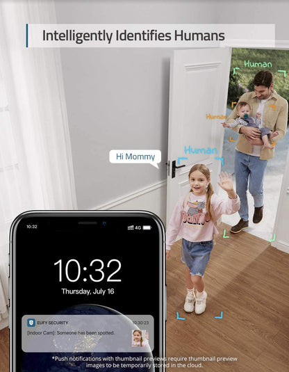 eufy Security Indoor Cam E220, 2K, Pan & Tilt, Indoor Security Camera, Wi-Fi Plug-in Camera, Human & Pet AI, Voice Assistant Compatibility, Night Vision, Motion Tracking, HomeBase not Compatible 🍁 All In One Marketplace Canada