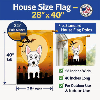 Caroline's Treasures BB1784CHF Halloween Westie Canvas House Size Flag, Multicolor, Large