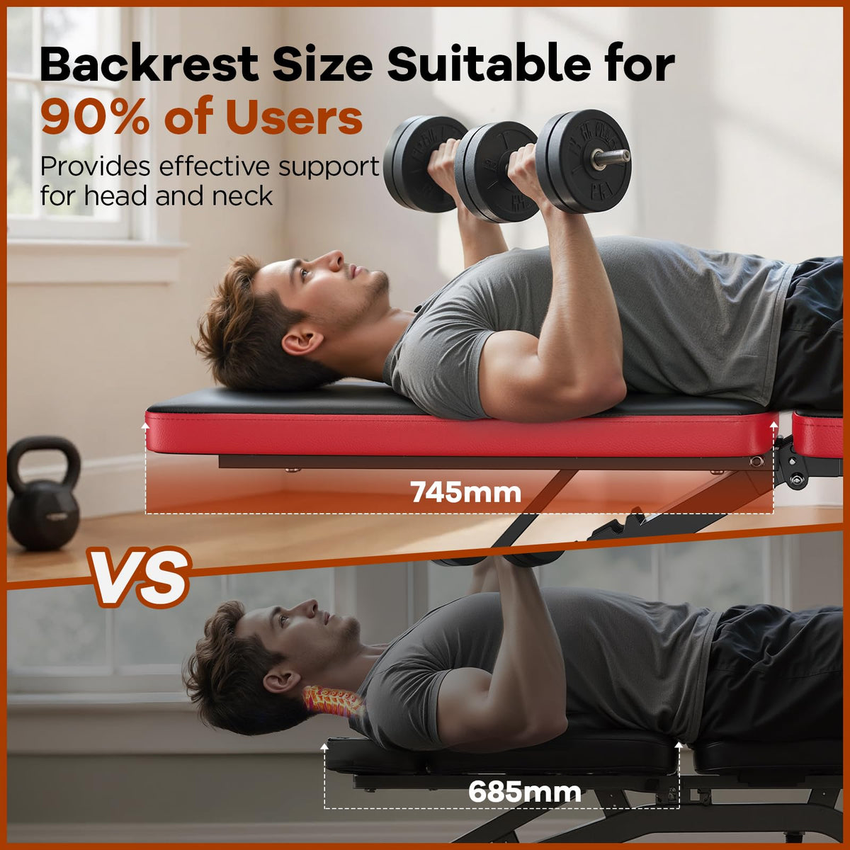 NICEPEOPLE Foldable Basic Weight Bench for Home Gym, Workout Bench with 8 Backrests, 660LBS Weight Capacity Adjustable Bench 🍁 All In One Marketplace Canada