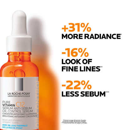 La Roche Posay Vitamin C Face Serum with Salicylic Acid, 12% Pure Vitamin C Serum for Oil Control & Brightening. Boost Skin Radiance and Correct Oiliness. Suitable for Oily Skin, 30mL 🍁 All In One Marketplace Canada