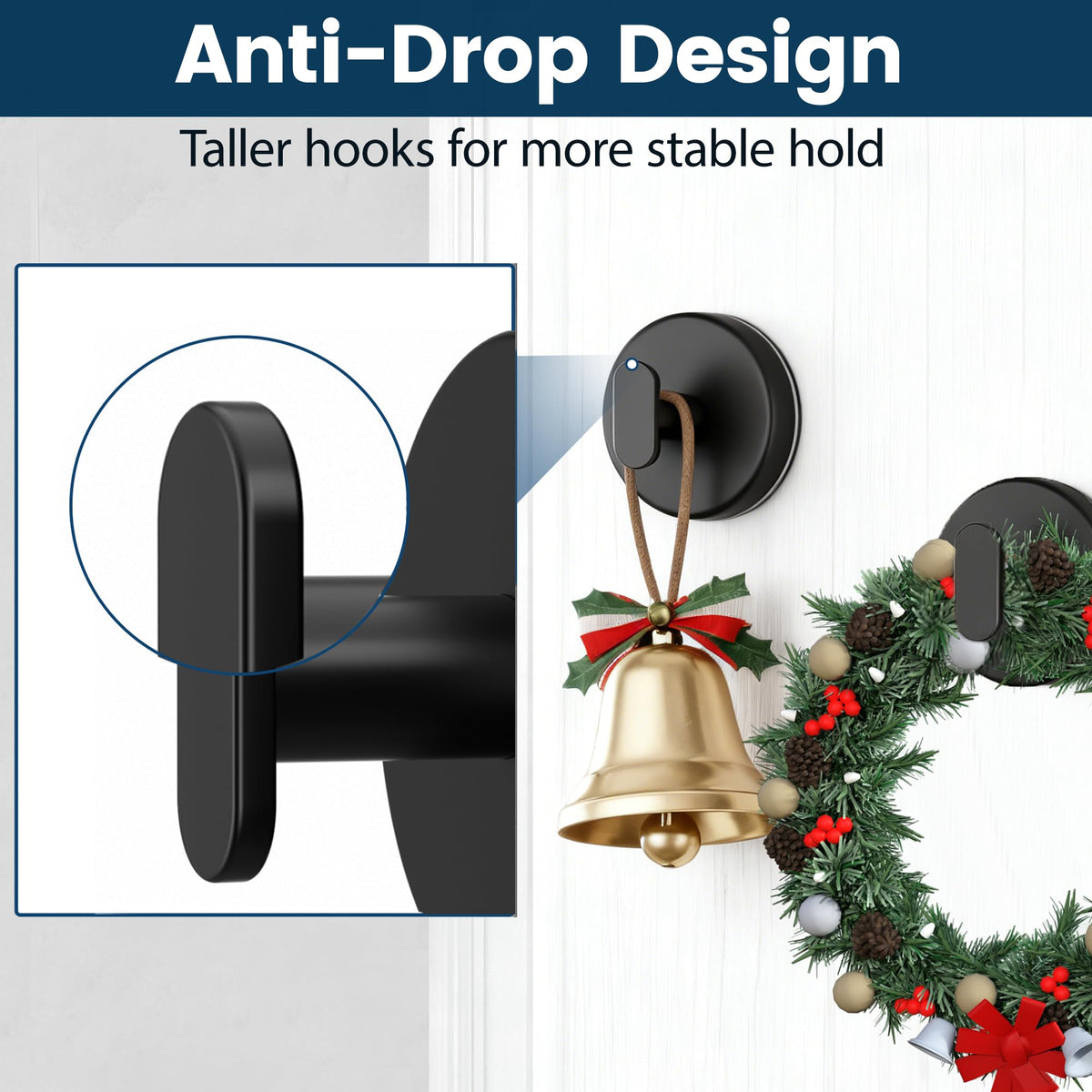 Suction Cup Hooks for Shower: 15 LB Strong Wall Hanger for Bathroom, Front Door, Glass, Window, RV, Holder for Towel, Christmas Wreath, Coat, Loofah, Waterproof & Reusable, Matt Black 4 Pack 🍁 All In One Marketplace Canada