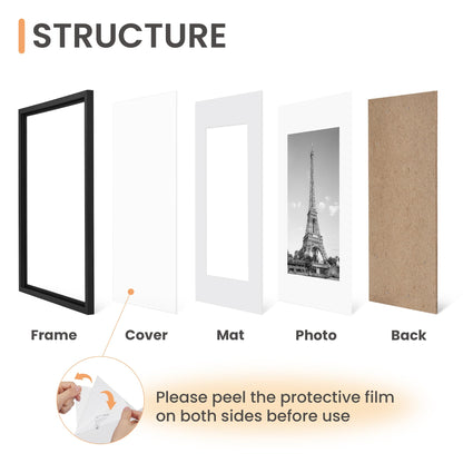upsimples 8x10 Picture Frame Set of 5,Display Pictures 5x7 with Mat or 8x10 Without Mat,Wall Gallery Photo Frames, Black 🍁 All In One Marketplace Canada
