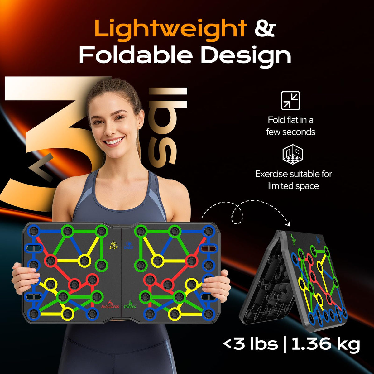 AERLANG Push Up Board-Large PushUps Portable Multi-Function Foldable Push Up Bar, Easy to Use Push up Handle Push Up Strength Training Push Up Stands Home Workout Equipment 🍁 All In One Marketplace Canada