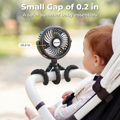AMACOOL Battery Operated Stroller Fan Flexible Tripod Clip On Fan with 3 Speeds and Rotatable Handheld Personal Fans for Car Seat Crib Bike Treadmill 🍁 All In One Marketplace Canada