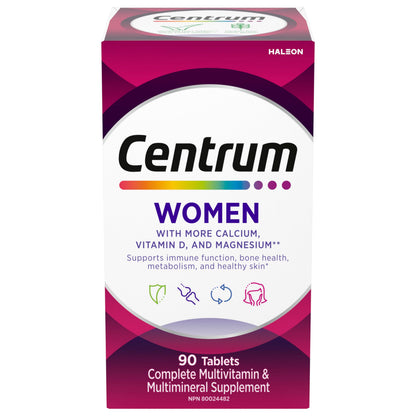 Centrum Women Multivitamins/Minerals Supplement, 90 Tablets (Packaging May Vary) 🍁 All In One Marketplace Canada