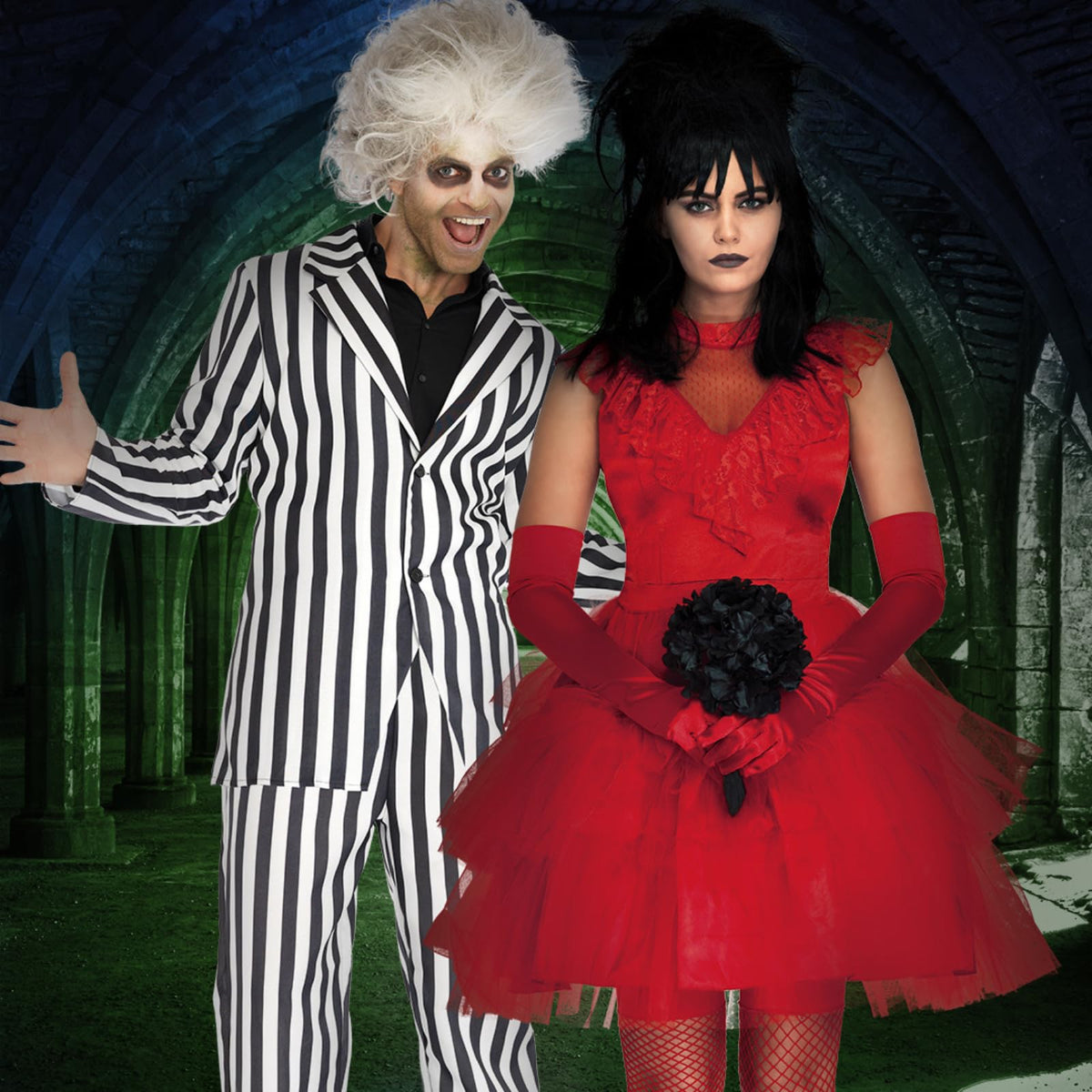 Leg Avenue Women's Beetle Bride 80s Halloween Costume, Red, Small