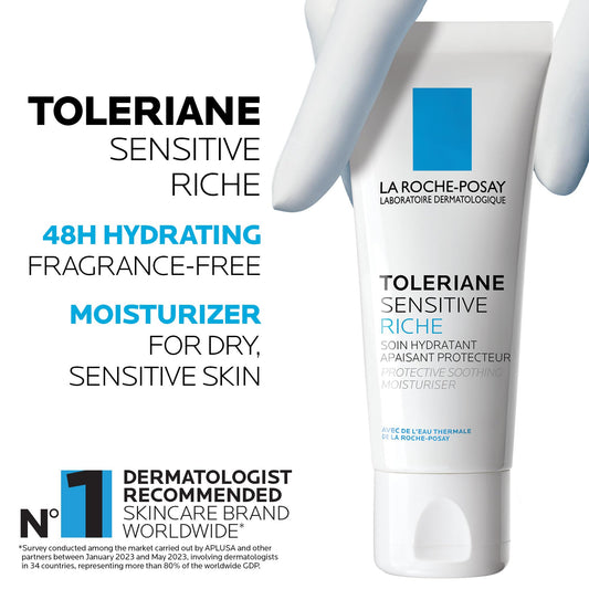 La Roche-Posay Face Moisturizer for Dry, Sensitive Skin, Toleriane Sensitive Rich Face Cream with Niacinamide & Ceramides, Alcohol Free, Fragrance Free & Recommended by Dermatologists, 40mL 🍁 All In One Marketplace Canada