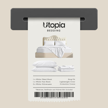 Utopia Bedding King Bed Sheets - 4 Piece King Size Cooling Sheet Set - Hotel Luxury Soft Breathable Microfiber, Oeko-TEX, Deep Pocket Easy Fit & Care, Fade & Wrinkle Resistant, White 🍁 All In One Marketplace Canada