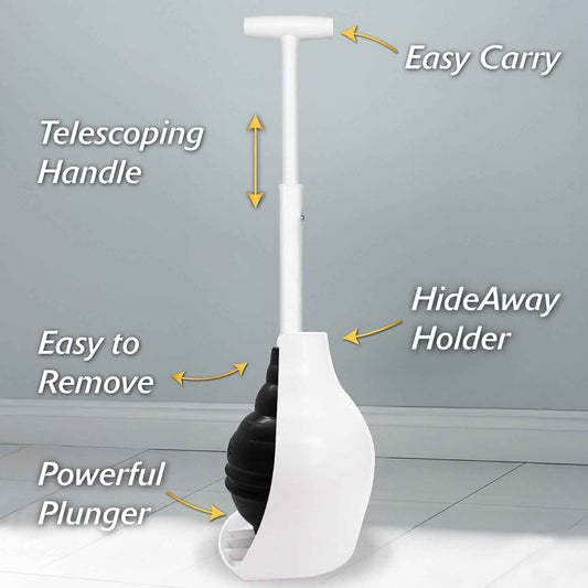 Korky BeehiveMAX Hideaway - Heavy Duty Toilet Plunger with Holder - Drip Free Carry - Seals All Bowl Shapes – Powerful Clog Removal, 97-5 🍁 All In One Marketplace Canada