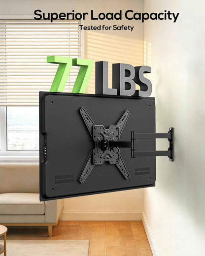 USX MOUNT Full Motion TV Wall Mount for 26-65 Inch TVs up to 77Lbs, Wall Mount TV Bracket, Single Stud Articulating TV Mount, Smooth Swivel Extension, Max VESA 400x400 mm, XMM919 🍁 All In One Marketplace Canada
