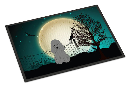 Caroline's Treasures BB2258MAT Halloween Scary Poodle Silver Door Mat, Indoor Rug or Outdoor Welcome Mat 18x27 Doormat, 18H X 27W, Multicolor
