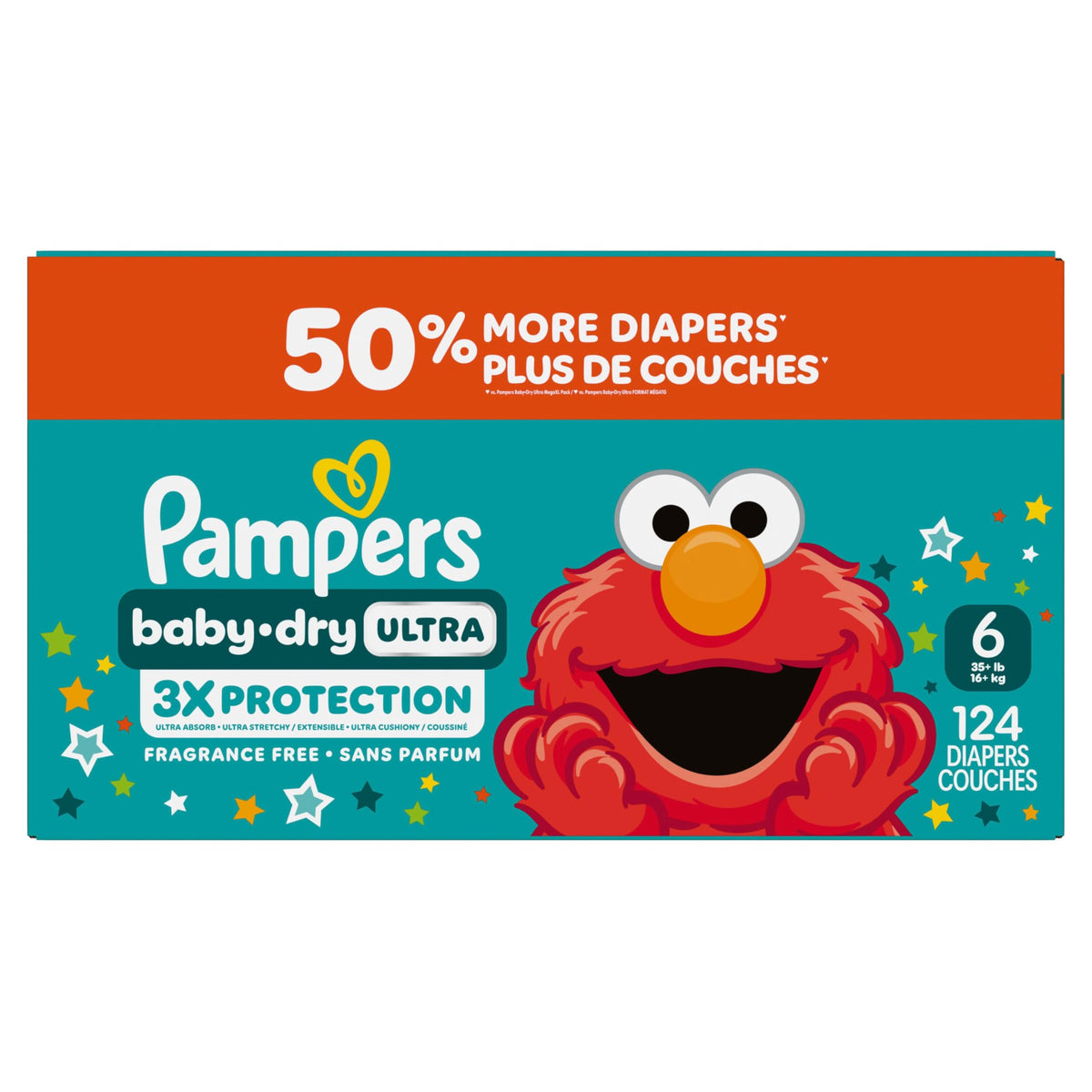 Pampers Baby Dry Ultra Diapers, Size 6 (23-44 lbs), 124 Count, Absorbent Disposable Diapers 🍁 All In One Marketplace Canada