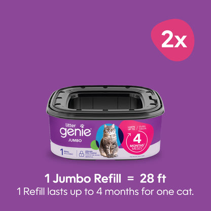 Litter Genie Refill Bags | Jumbo 2-Pack | Up to 8 months of supply in 2 cartridges | Ultimate Odor Control Cat Litter Bags 🍁 All In One Marketplace Canada
