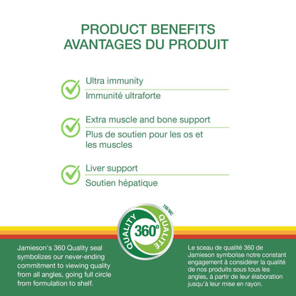 Jamieson 100% Complete Multivitamin Max Strength, with Higher Concentrations of Vitamin B, Vitamin C, and Vitamin D. Supports Immunity, Energy, and Overall Health, Gluten-Free, One Per Day, 115 Caplets 🍁 All In One Marketplace Canada