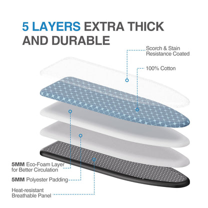 APEXCHASER Ironing Board with Iron Rest, Compact and Space Saver Iron Board, Extra Thick Cover, Height Adjustable, Wall Mount & Closet Hanger 13x43 Yellow 🍁 All In One Marketplace Canada