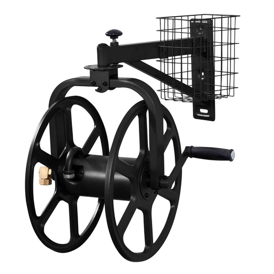 Liberty Garden 712-B Single Arm Navigator Multi-Directional Garden Hose Reel, Holds 125-Feet of, 5/8-Inch, Black, Height: 22.00", Width: 20.25", Depth: 18.6", Weight: 12.50 lbs 🍁 All In One Marketplace Canada