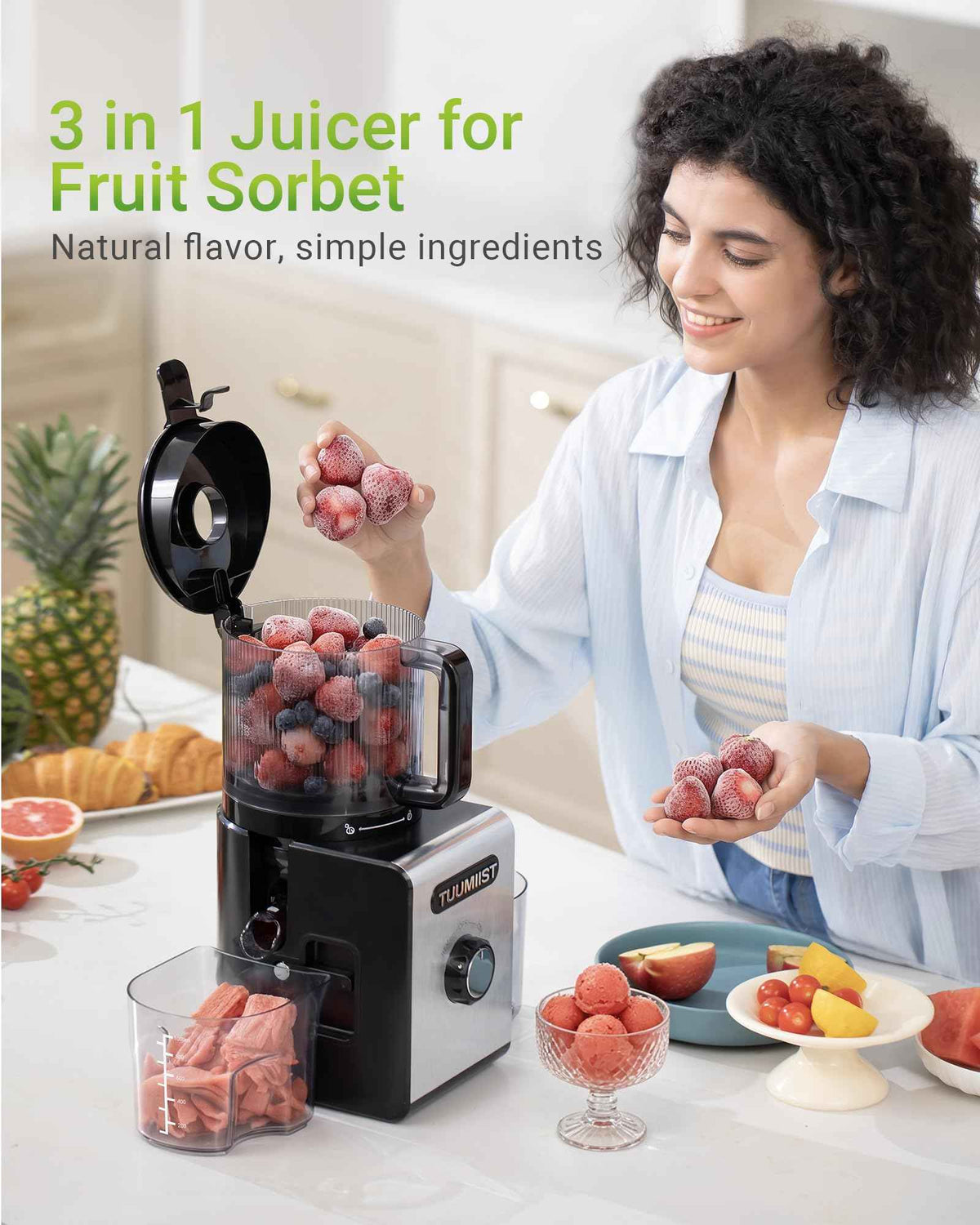 Juicer Machine, 6.5" Large Feed Chute Cold Press Juicer with 350W, Slow Masticating Juicer for Whole Vegetables & Fruits, High Juice Yield, Easy to Clean, Black 🍁 All In One Marketplace Canada