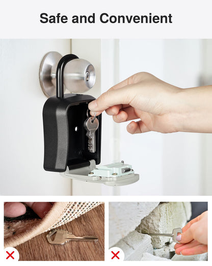 Puroma Key Lock Box, Portable Combination Lockbox Wall-Mounted Key Storage Box for House Keys, Resettable Code Safe Security Lock Box for Home, Office, Apartment Spare Key Storage (1 Pack, Gray) 🍁 All In One Marketplace Canada