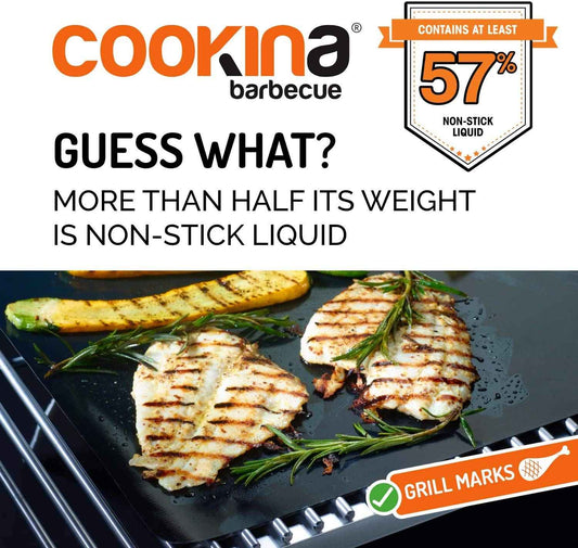COOKINA BBQ Reusable Grill Mat (Pack of 2) - 100% Non-Stick, Easy to Clean Grilling Sheet for Smokers, as well as Gas, Charcoal and Electric Barbecues 🍁 All In One Marketplace Canada