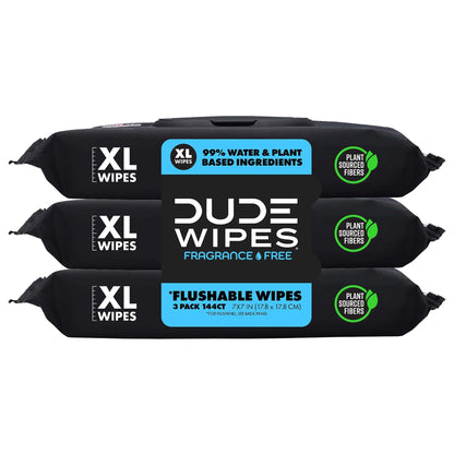 DUDE Wipes Flushable Wet Wipes Dispenser (3 Packs 48 Wipes), Unscented Wet Wipes with Vitamin-E & Aloe for at-Home Use, Septic and Sewer Safe 🍁 All In One Marketplace Canada