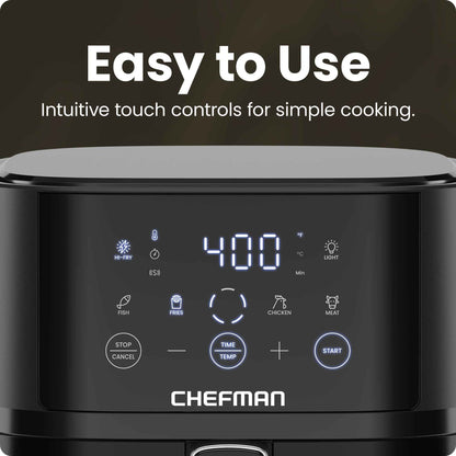Chefman Air Fryer – 4 QT Compact Airfryer for Quick & Easy Meals, Features Hi-Fry Technology for Extra Crisp, Easy-View Window, Touch Controls with 4 Presets, Nonstick & Dishwasher Safe Basket - Black 🍁 All In One Marketplace Canada