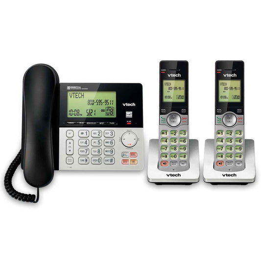 VTech CS6949-2 DECT 6.0 Corded/2-Cordless Telephone System, Black/Silver 🍁 All In One Marketplace Canada